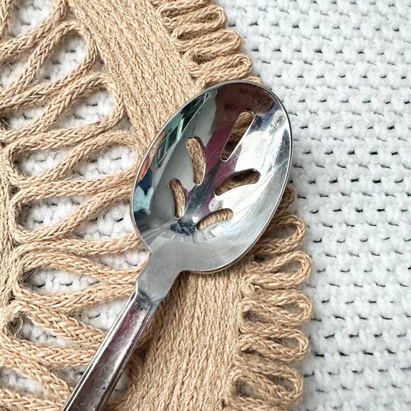 Mikasa Japan 18/8 Stainless Steel The Ritz Flatware Slotted Serving Spoon - Picture 3 of 5